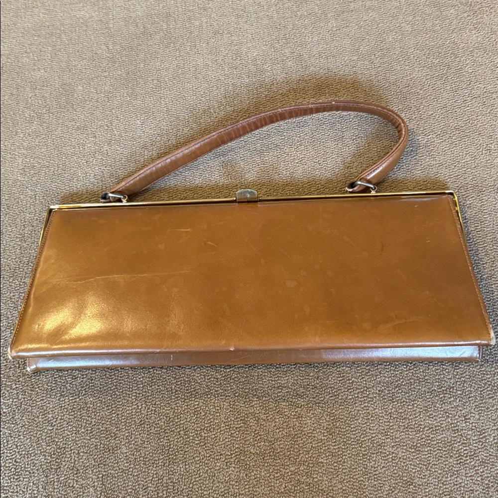 Vintage Waldman Brown Leather Clutch Purse (NH)